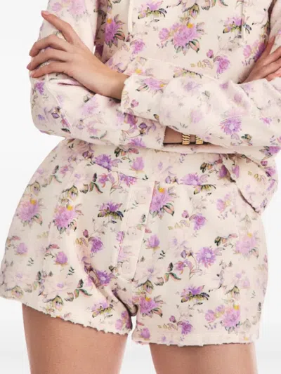 Loveshackfancy Renato Floral Frayed Shorts In Neutral