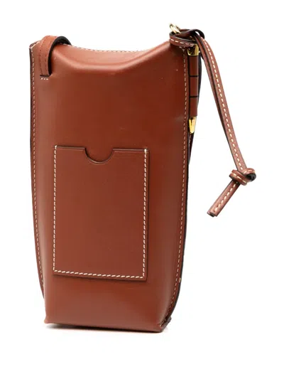 Pre-owned Loewe 2019 Leather Gate Pocket Crossbody Bag In Brown