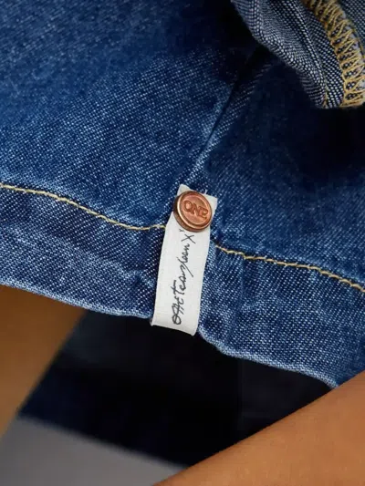 One Teaspoon Cropped Denim Shirt In Blue