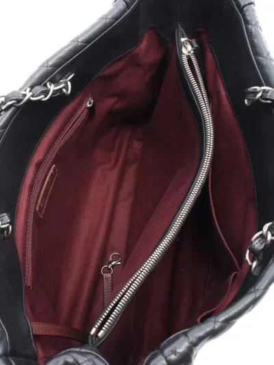 Pre-owned Chanel 2011 Cc Quilted Lambskin In The Mix Shopping Tote Bag In Black