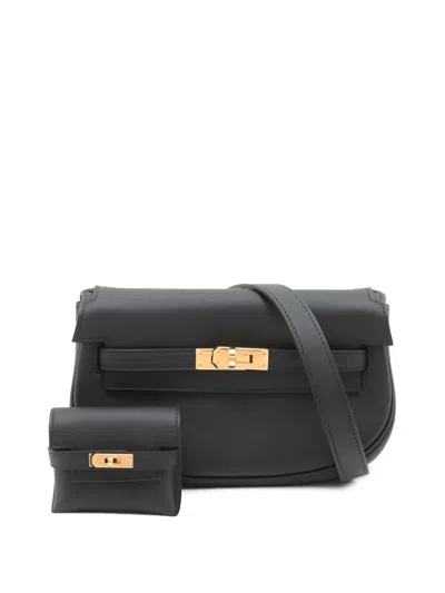 Pre-owned Hermes 2025 Swift Kelly Moove Crossbody Bag In Black