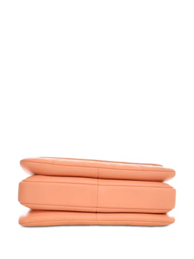 Pre-owned Chanel 2021-2025 Small Lambskin Trendy Cc Top Handle Bag Satchel In Orange