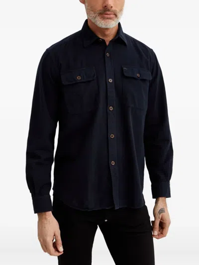 Fay Logo-patch Shirt In Blue