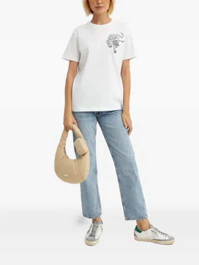 Kenzo Embroidered-tiger T-shirt In White