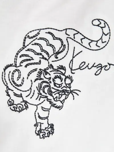 Kenzo Embroidered-tiger T-shirt In White