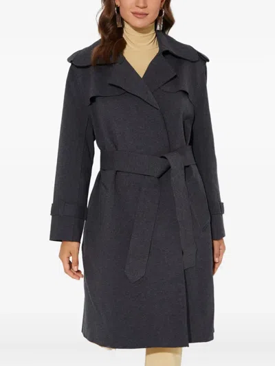 Norma Kamali Belted Trench Coat In Gray