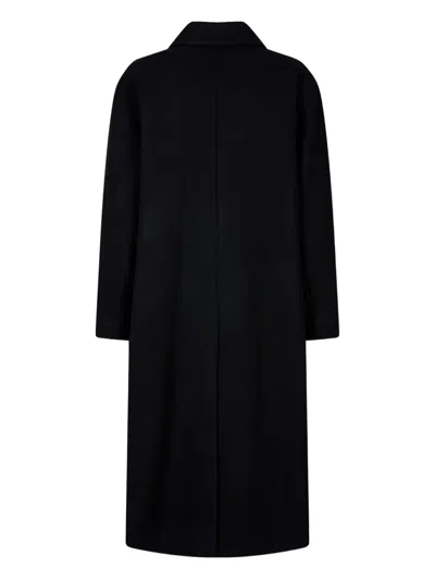 Studio Tomboy Double-breasted Patch-pocket Coat In Black