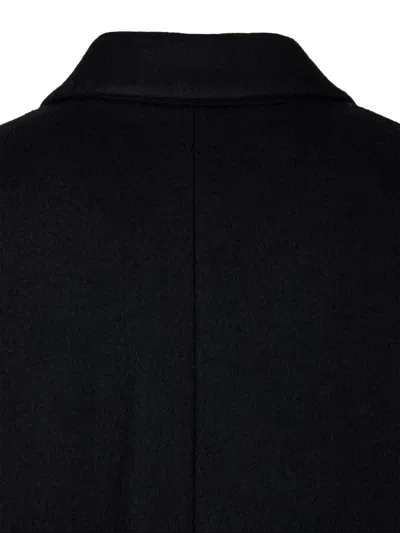 Studio Tomboy Double-breasted Patch-pocket Coat In Black