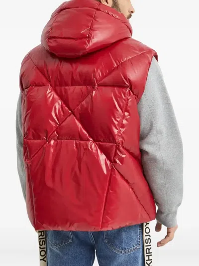 Khrisjoy Hooded Zip-up Puffer-design Gilet In White