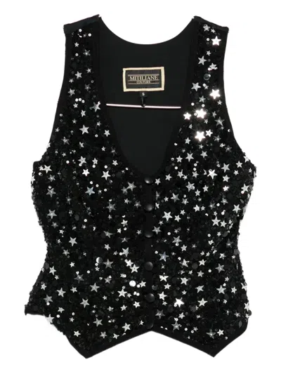 Mitiliane Couture Sequined Star Gilet In Black