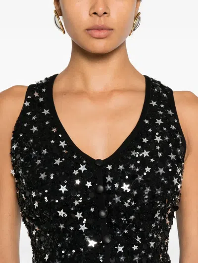 Mitiliane Couture Sequined Star Gilet In Black