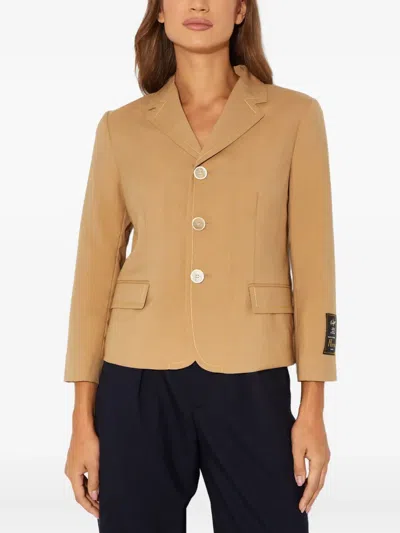 Marni Button Logo Blazer In Gold