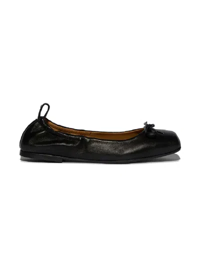 Dsquared2 Bow-detail Square-toe Ballerinas In Black