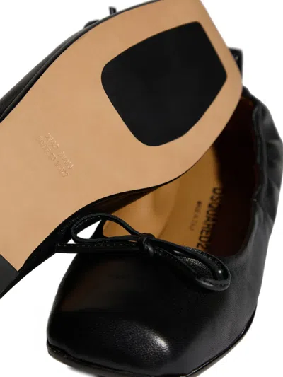 Dsquared2 Bow-detail Square-toe Ballerinas In Black