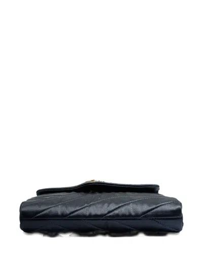 Pre-owned Chanel 1991-1994 Cc Mark Chevron Quilted Shoulder Bag In Black