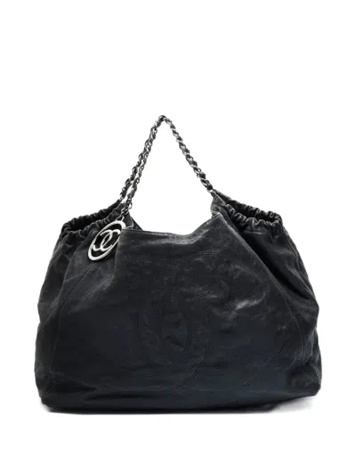 Pre-owned Chanel 2005-2006 Coco Cabas Chain Shoulder Bag In Black