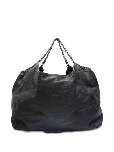 Pre-owned Chanel 2005-2006 Coco Cabas Chain Shoulder Bag In Black