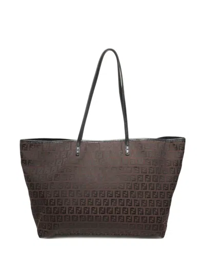 Pre-owned Fendi 2000-2015 Zucchino Tote Bag In Brown