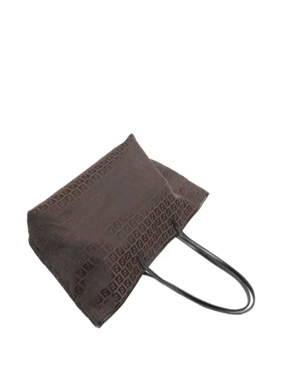 Pre-owned Fendi 2000-2015 Zucchino Tote Bag In Brown