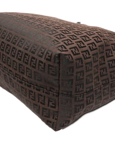 Pre-owned Fendi 2000-2015 Zucchino Tote Bag In Brown