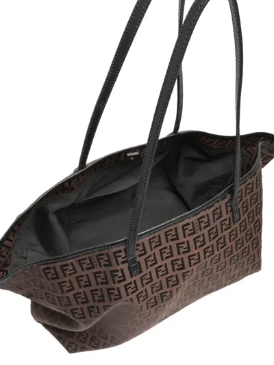 Pre-owned Fendi 2000-2015 Zucchino Tote Bag In Brown