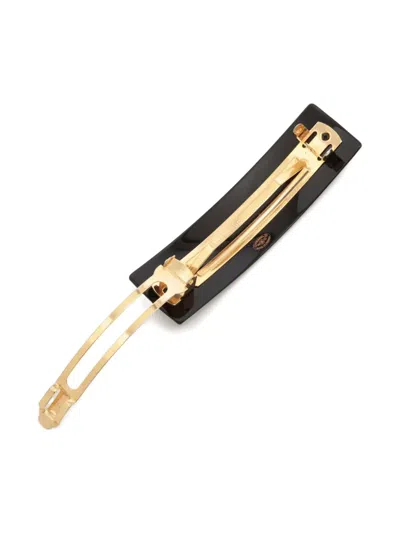 Pre-owned Chanel 2009 Cc Embellished Hair Clip In Black