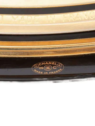 Pre-owned Chanel 2009 Cc Embellished Hair Clip In Black