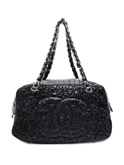 Pre-owned Chanel 2006-2008 Astrakhan Cc Mark Chain Shoulder Bag In Black