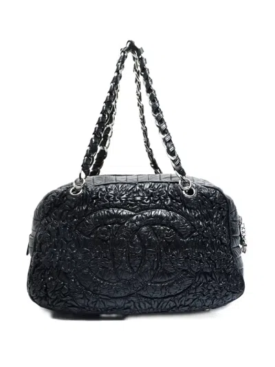 Pre-owned Chanel 2006-2008 Astrakhan Cc Mark Chain Shoulder Bag In Black