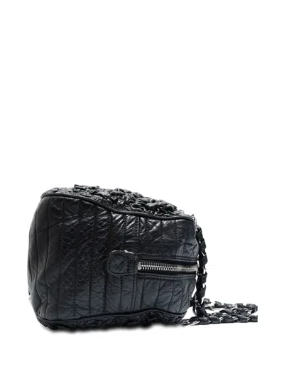 Pre-owned Chanel 2006-2008 Astrakhan Cc Mark Chain Shoulder Bag In Black