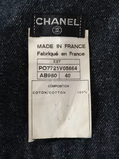 Pre-owned Chanel 1997 Short-sleeve Denim Top In Blue