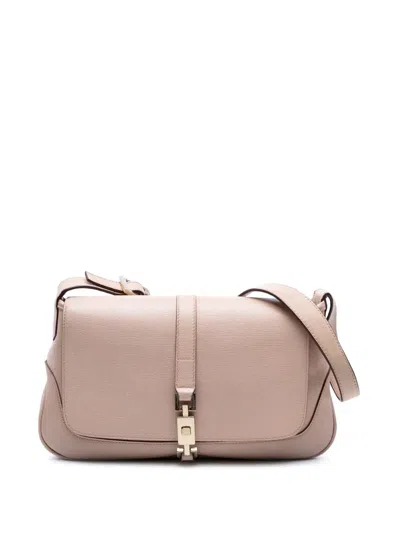 Pre-owned Gucci 2000-2015 Calfskin Jackie O Flap Shoulder Bag In Pink