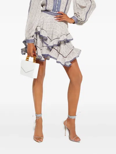 Ixiah Outbloom Mini Skirt In Gray