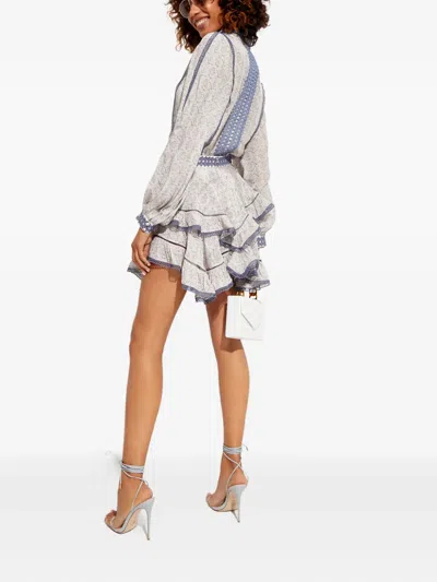 Ixiah Outbloom Mini Skirt In Gray