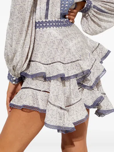 Ixiah Outbloom Mini Skirt In Gray