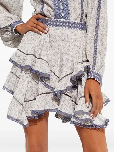 Ixiah Outbloom Mini Skirt In Gray