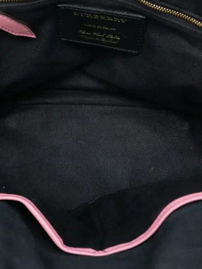 Pre-owned Burberry 2000-2017 Small Leather Trimmed House Check Canvas Bridle Orchard Satchel In Brown