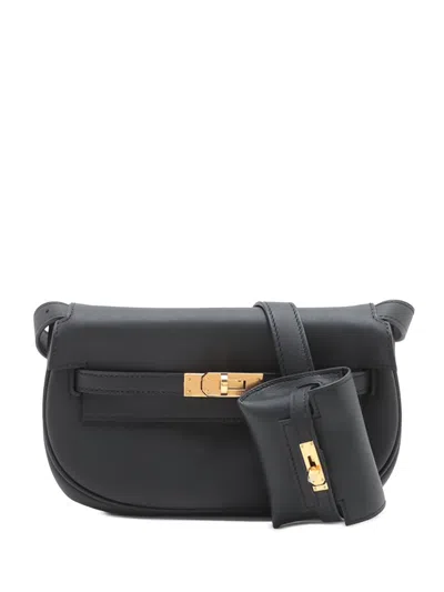 Pre-owned Hermes 2025 Swift Kelly Moove Crossbody Bag In Black