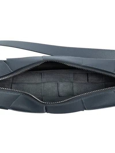 Pre-owned Bottega Veneta 2012-2025 Small Lambskin Intrecciato Brick Cassette Shoulder Bag In Gray