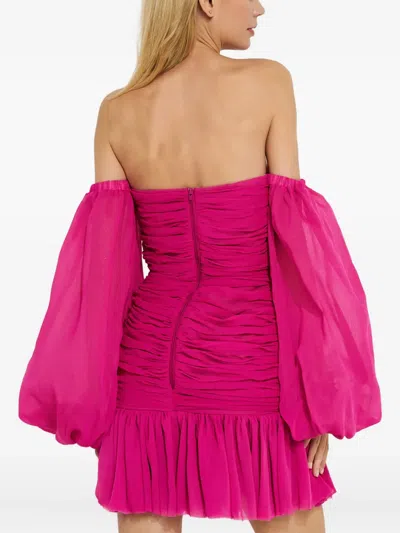 Bronx And Banco Rumi Puff-sleeve Mini Dress In Pink