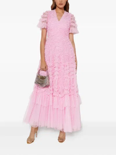 Needle & Thread Verity Ruffled Maxi Dress In Pink
