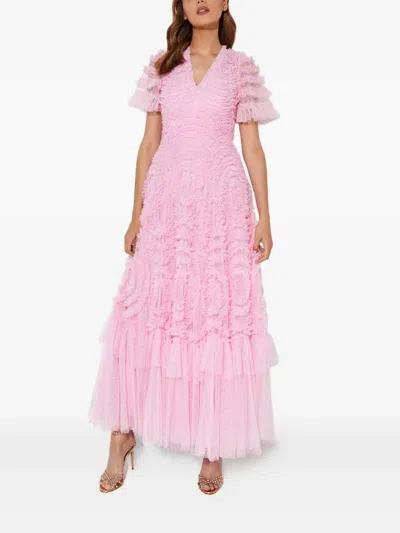 Needle & Thread Verity Ruffled Maxi Dress In Pink