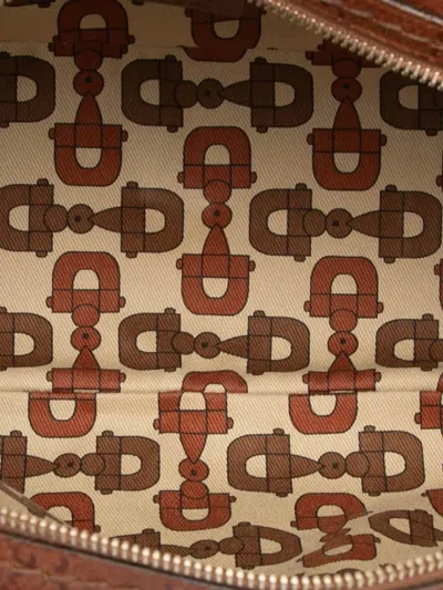 Pre-owned Gucci 2000-2015 Ssima Trimmed Leather Signoria Boston Bag In Brown