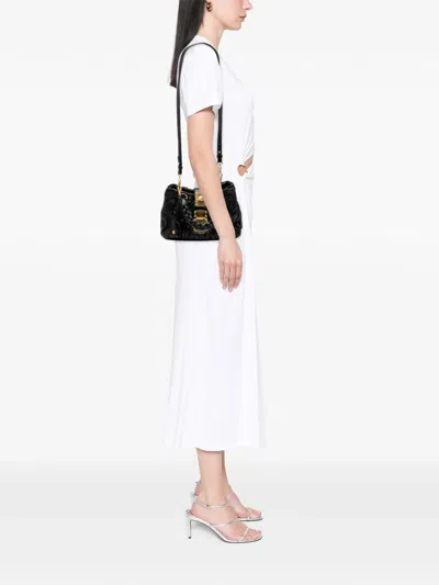 Pre-owned Miu Miu 2010 Matelasse Lux Lambskin Bauletto Aperto Satchel In Black