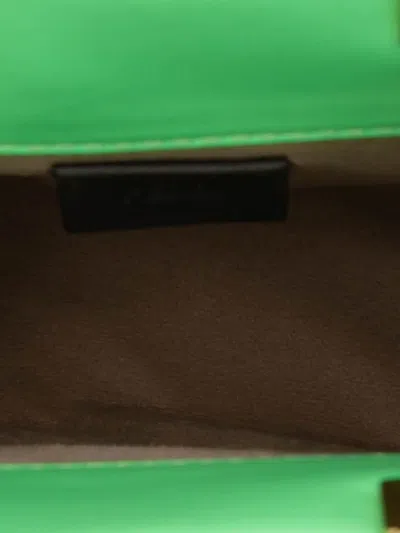 Pre-owned Fendi 2010-2025 Mini Zucca Embossed Leather Sunshine Shopper Tote Satchel In Green