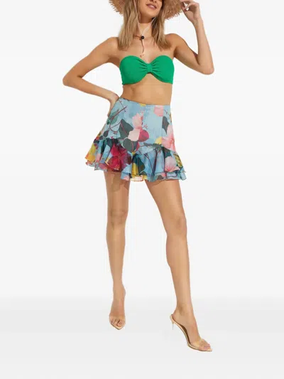 Patbo Ruffled Floral Shorts In Blue