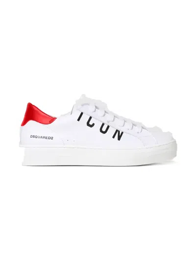 Dsquared2 Icon Leather Trainers In White