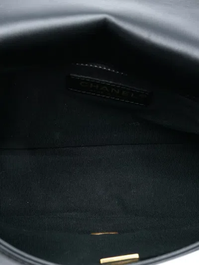 Pre-owned Chanel 2021-2025 Quilted Lambskin On And On Chain Flap Shoulder Bag In Black