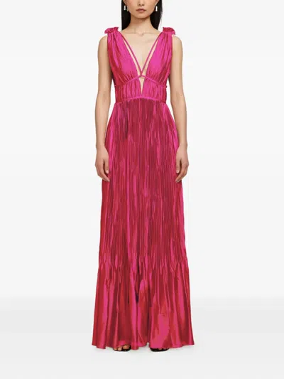 Simkhai Ostara Pleated Maxi Dress In Pink