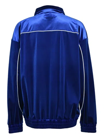 Breath Script Logo Piped Jacket In Blue